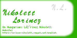 nikolett lorincz business card